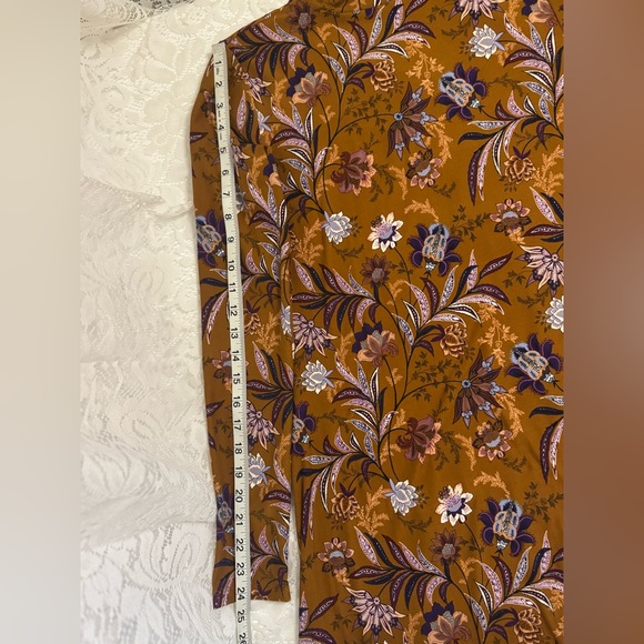 NWT Mudd brand Fall colored long sleeve Flare Dress with floral pattern - Picture 5 of 9